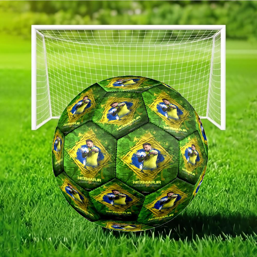 Brazilian Football Star Soccer Ball Size 5 Soccer Ball, Machine-stitched, Soft and Comfortable, Suitable for Training and Matches Fan Gift