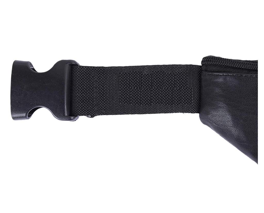 Noora Stylish BLACK Leather Waist Bags for Men's & Women's
