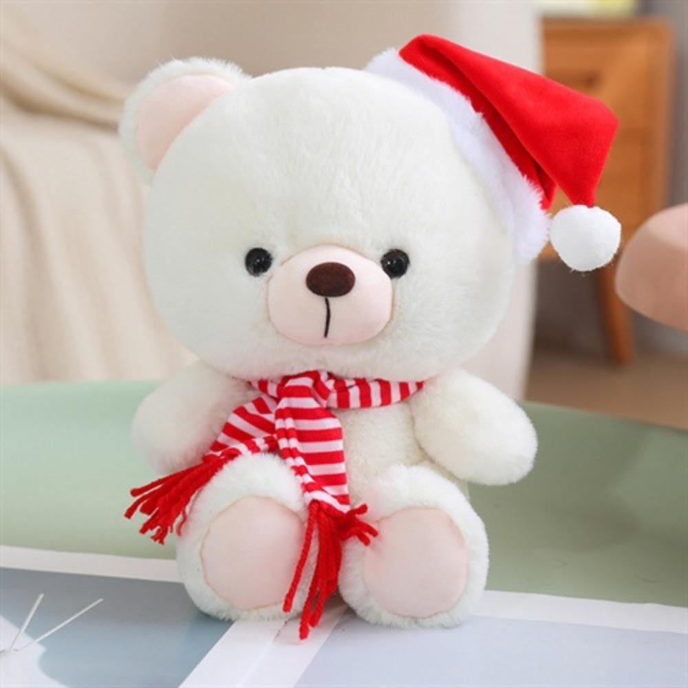 Wear Christmas Hat Christmas Series Plush Toys Bear Plushies Doll  Christmas Party Decor