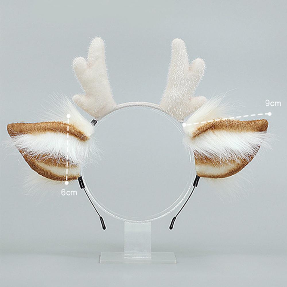 Cute Plush Antler Hair Band for Christmas Deer Ear Handmade Accessories Comic Exhibition Cosplay Props Christmas Party Decoration