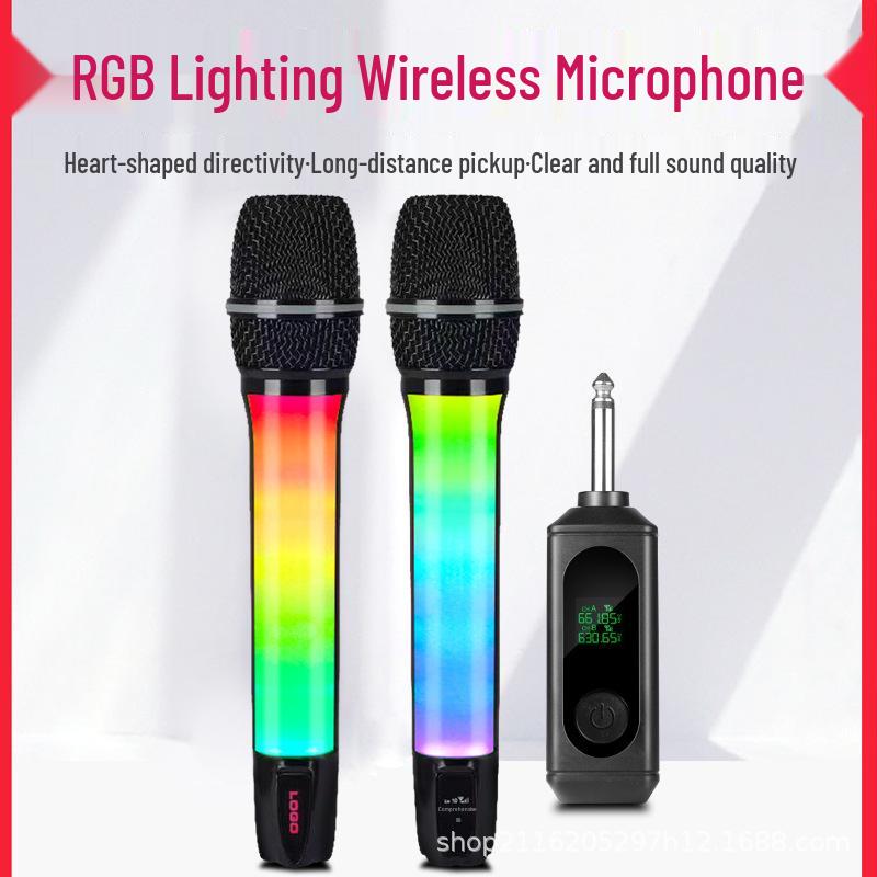 RGB Wireless Handheld Microphone for Stage, KTV, and Broadcast – Dual Connectivity