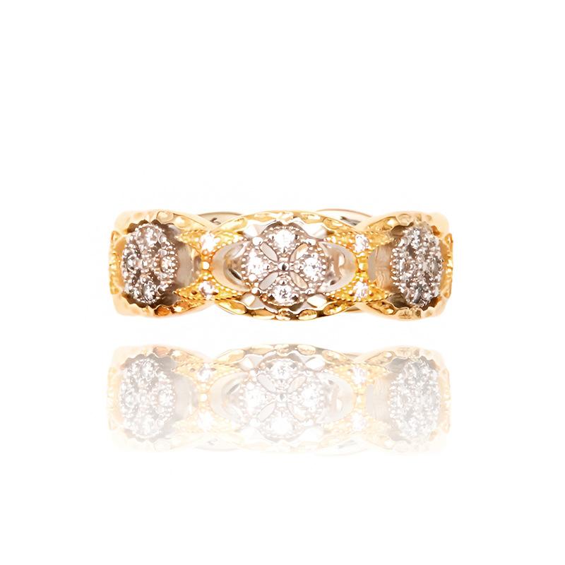 Set Inele Buccellati Femei Dantelă Gol Gravat Plin Diamant Încrustat Bijuterii de Mână High-end