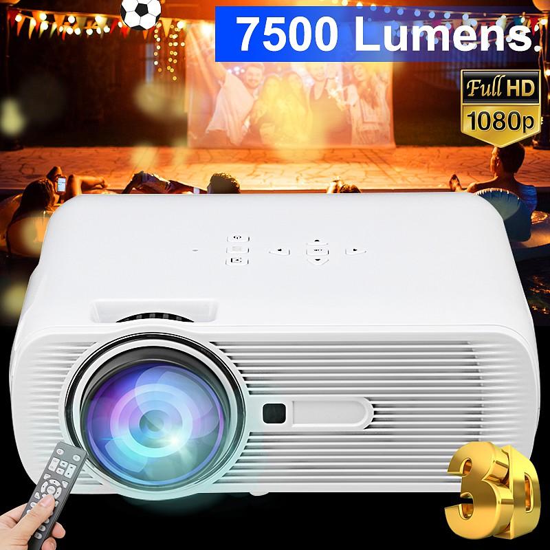 Mini 2500 Lumens LED Projector Cinema Theater 3D Home 1080P FHD HDMI USB AV/VGA Portable Multimedia