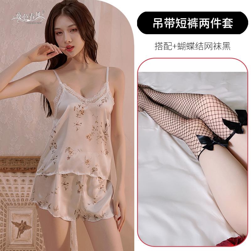 Sexy suspender nightdress pure erotic underwear lace floral uniform clothing erotic underwear