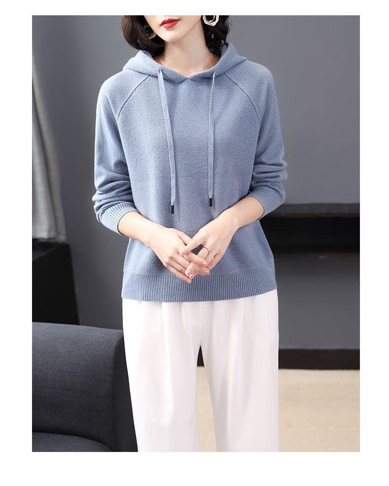 Women's Trendy 2024 Korean-Style Short Hooded Sweatshirt: New Color, Knitted Base Layer for Spring/Autumn