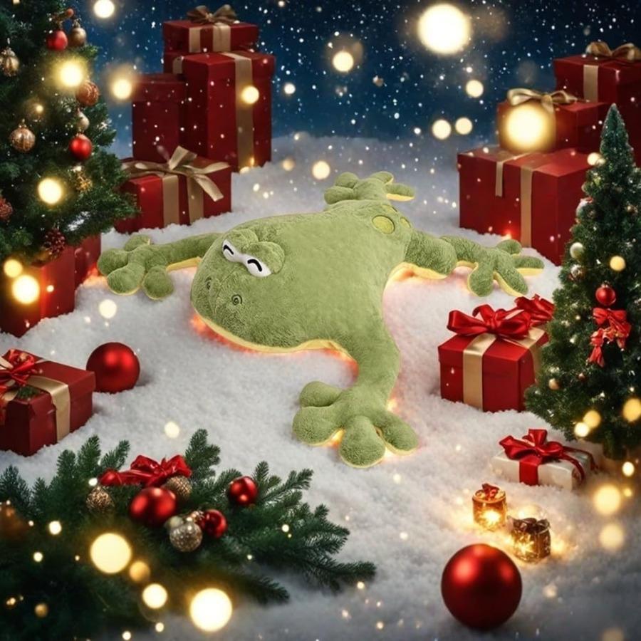Großer Grüner Frosch Kuscheltier Plüschtier 23,6 Zoll Umarmungskissen Geschenk für Jungen Mädchen, ideal für den täglichen Gebrauch