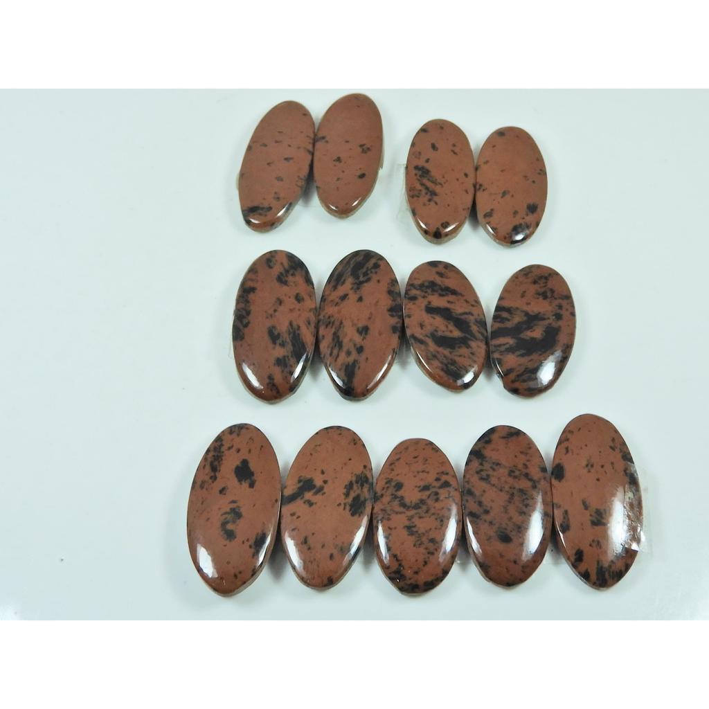 Natural Marconi Jasper Matche Pair Oval Cabochon Loose Gemstone 06 Pair Lot C-3337