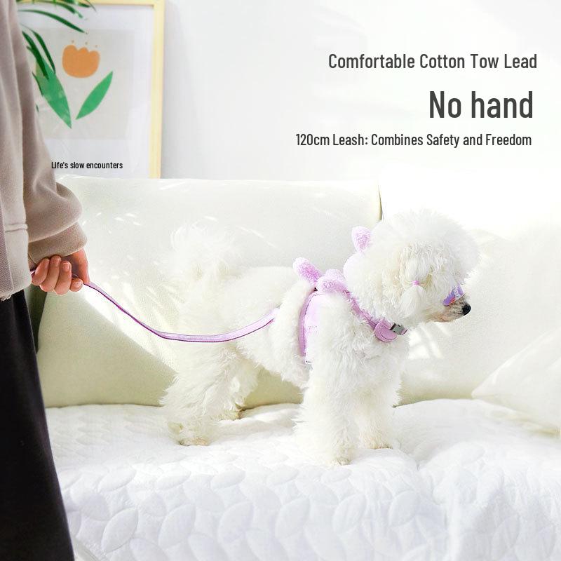 Vest-Style Harness and Leash for Small Dogs and Cats - Ideal for Pomeranians, Bichons, and Teddy Breeds
