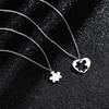 Exquisite Titanium Steel Punk Style Love Building Block Splicing Necklace