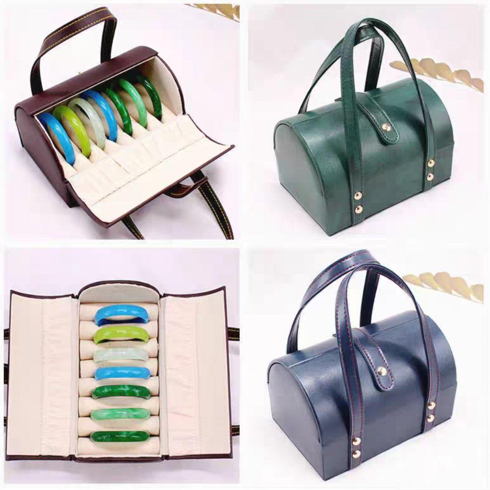 PU Leather Bracelet Display Box 7Positions Bracelet Carrying Case  Watch Protective