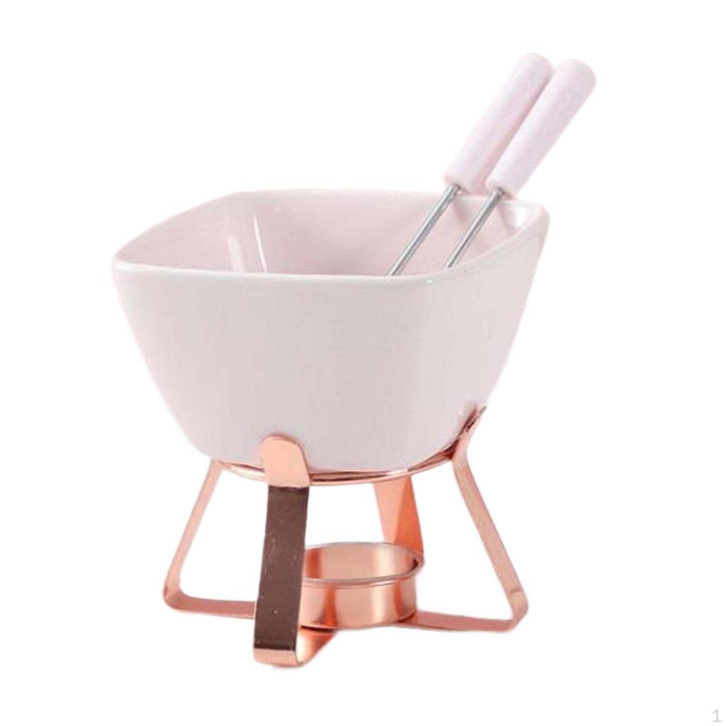 Chocolate Fondue Pot Butter Heater Small Kitchen Appliances Creative Hotpot with 2 Forks