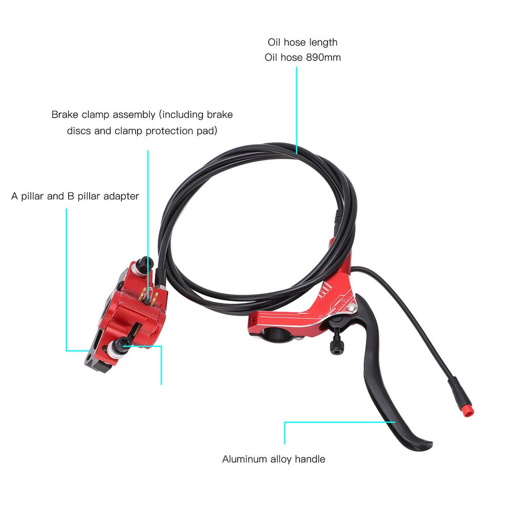 Bike Disc Brake Set Sensitive Front Rear Power Cut Off Hydraulic Brake Kit for Electric Scooter
