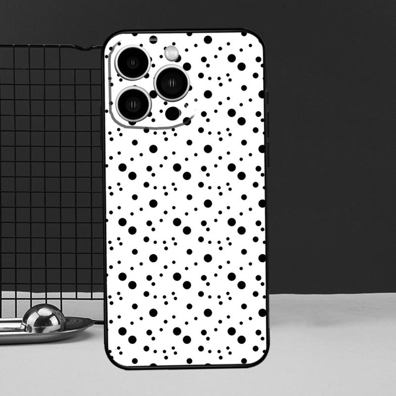 Black And White Polka Dot Protective Cover For iPhone 11 14 12 13 Pro Max Mini X XR XS Max 7 8 Plus SE 2020 Phone Case