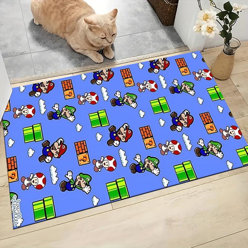 Mario Bros Adventure Carpet Rug Soft Washable Anti Slip Home Living Room Sofa Mats Personalized Christmas Rug