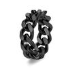 Titanium Steel Cuban Chain Ring Punk Personalized Adjustable Open Ring Minimalist Trendy Men Hipster Jewelry Birthday Holiday Gift