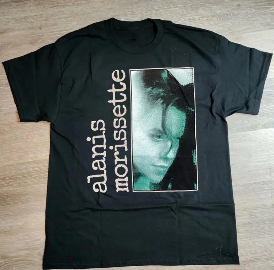 Vtg Alanis Morissette Music Star Heavy Cotton Black All Size Shirt BT916