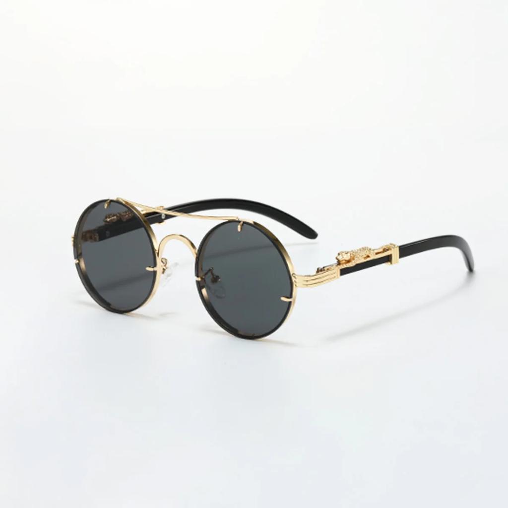 Retro Oval Metal Sunglasses for Women Men Luxury Fashion Brand Punk UV400 Stylish Shades Unisex