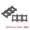 20 STK MOC Byklosser Tog Fleksible Byggedeler Jernbane Kurvespor R120 Byggeklosser Modelltilbehør Kompatibel