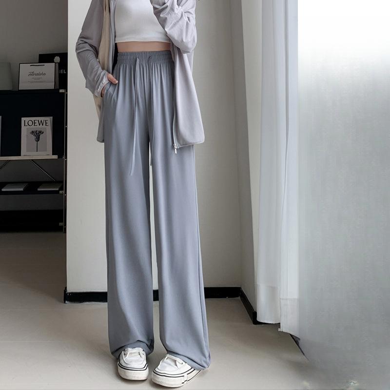 Updated Summer Updated Thin High-waisted Comfortable Fit Straight Leisure Wide-leg Pants Sunscreen Pants
