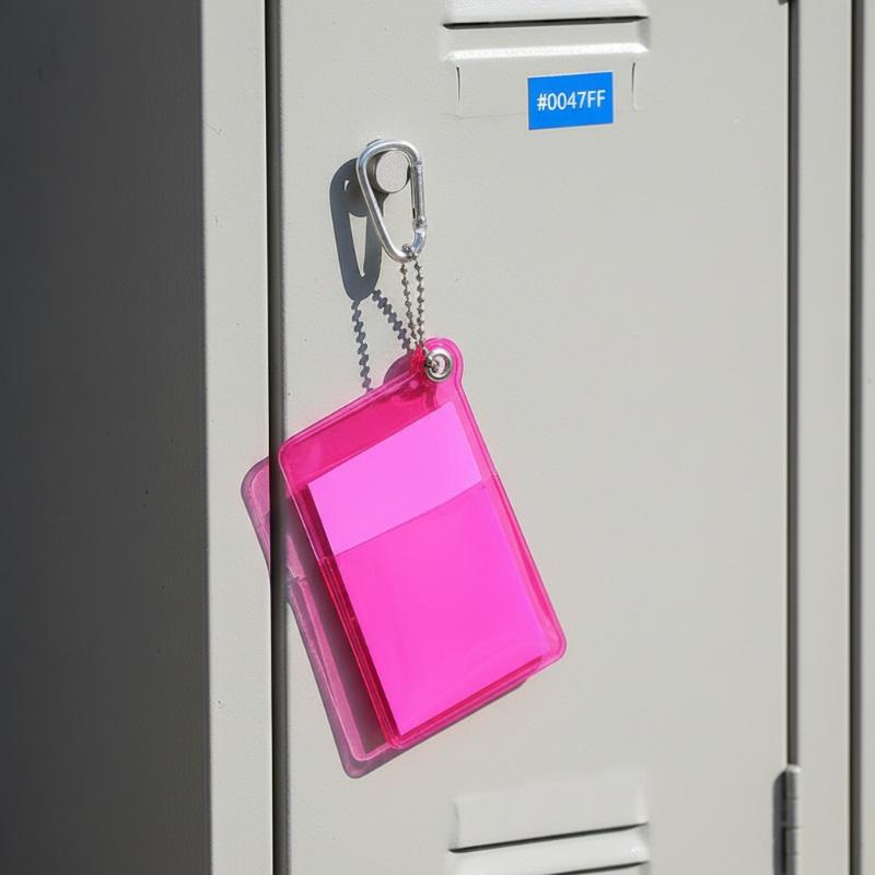 Pvc Transparent Id Card Holder With Keychain Fluorescent Clear Card Case Credential Holder For Student Bus Card Work Id