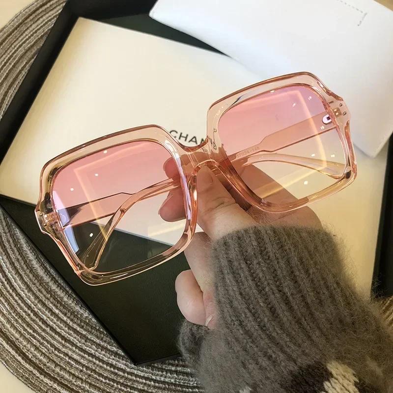 Overisized Square Sunglasses For Women  Fashion Vintage Sun Glasses Men Retro Rivet Eyewear Female Gradient Shades UV400