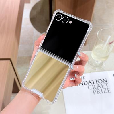 Fashion Make Up Mirror Hard Phone Case for Samsung Galaxy Z Flip 7 6 5 4 3 5G Bumper Shockproof Cover for Samsung Z Flip7 FE