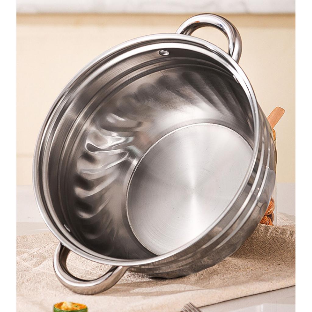 4pcs Stainless Steel Pots Set Stockpot with Lids Dual Handles Sauce Soup Pot for Kitchen Cooking