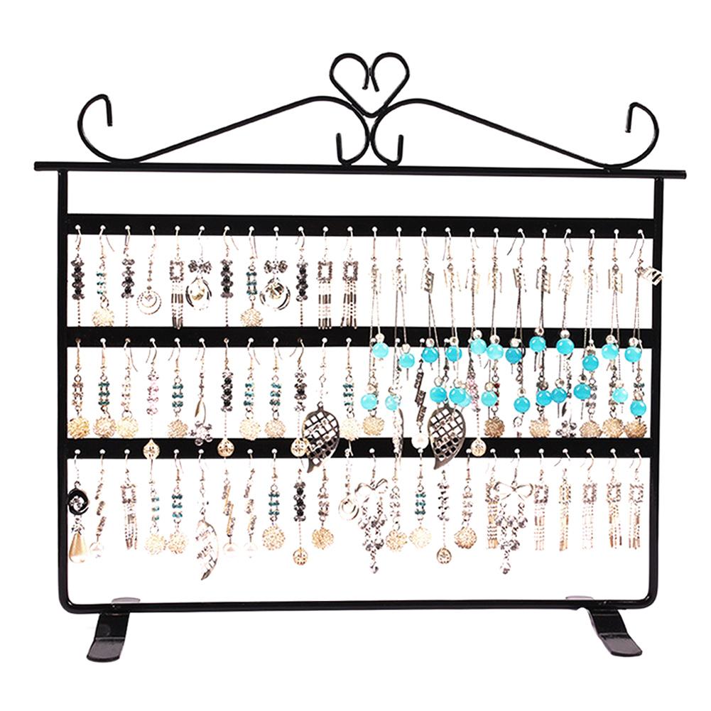 72 Holes Earrings Necklace Bracelet Rings Jewelry Display Stands Hanger Holder Rack Black