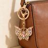 Rhinestone Butterfly Keychain Sparkly Butterfly Charm with Keyring Elegant Enamel Butterfly Keychain Gift for Women Girls