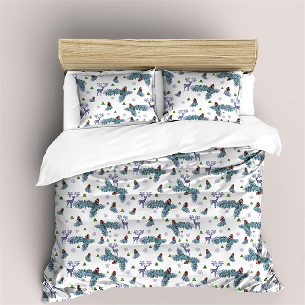 Blumen und Blätter Bettbezug Mikrofaser Botanisches Unkraut für Kinder Frauen für Schlafzimmerdekorationen Schlichter Stil Queen King Size