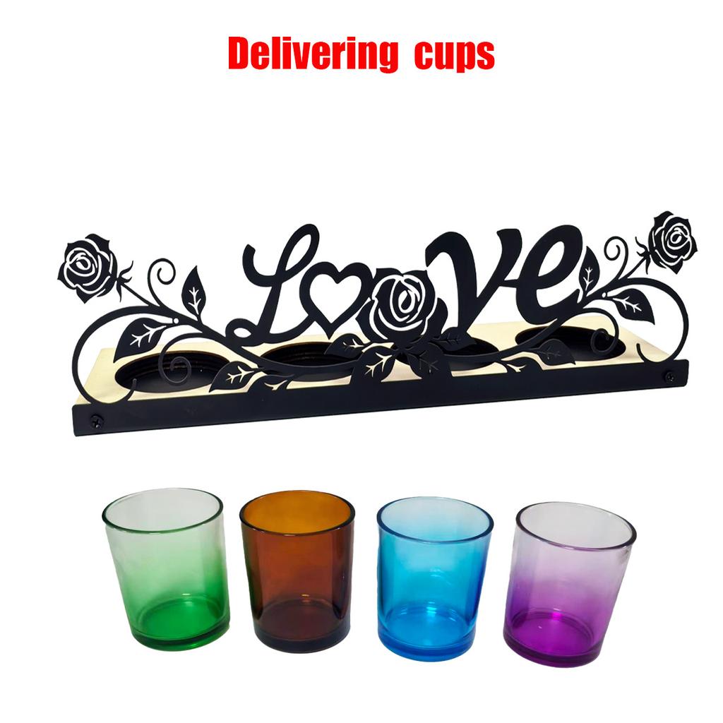 Valentine's Day Holiday Christmas Tealight Votive Candle Holder Include 1 Candle Tray &4 Candle Holders Table Decorations Indoor