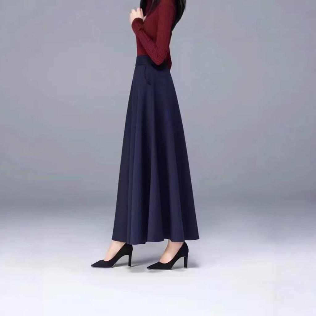 Plus Size A-Line Flowing Skirt – New Spring/Autumn Style for a Professional, Slimming Look