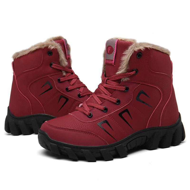 Fleece thickened non-slip large size waterproof winter warm high-top short boots cotton shoes snow boots