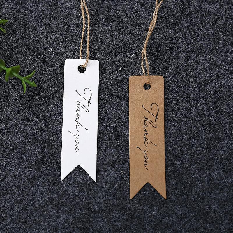 100Pcs Thank You Tag Gift Box Packaging Labels Decoration for DIY Wedding Guest Gift Birthday Party Paper Tags Gift Listing Card