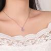 925 Silver Fashion Temperament Zircon Lucky Heart Pink Diamond Zircon Necklace