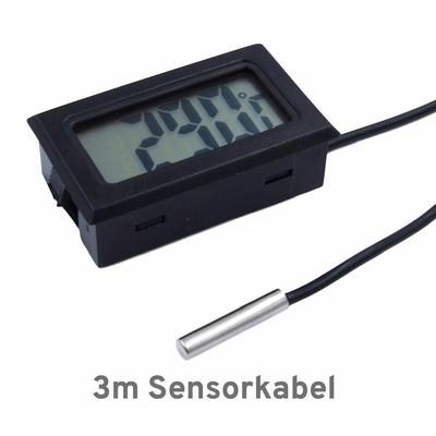 Mini thermomètre numérique avec sonde, câble noir de 1 à 5 m