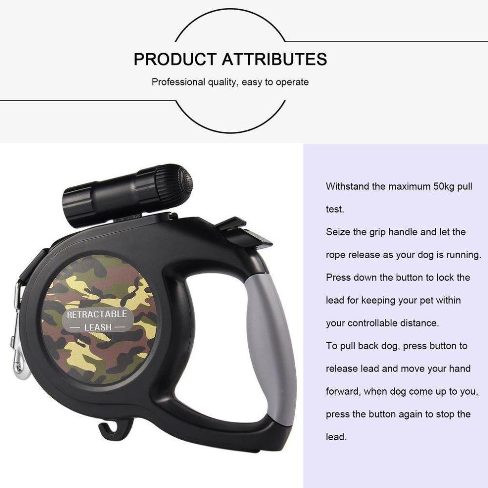 camo retractable dog leash