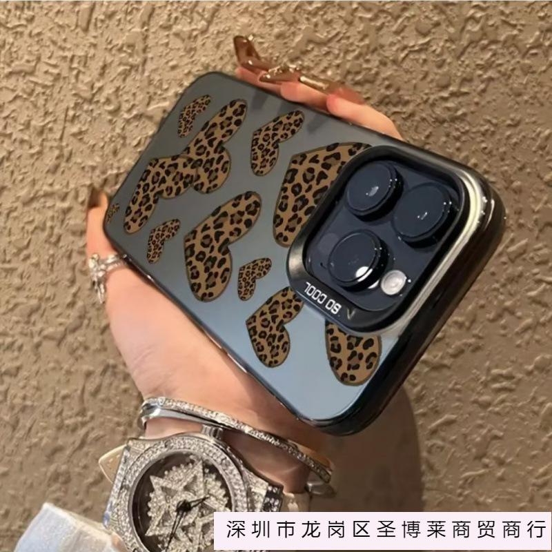 Love Leopard Print Is Suitable for Apple 15Promax Mobile Phone Case iPhone16Pro New 14 Cute 13Pro Premium.