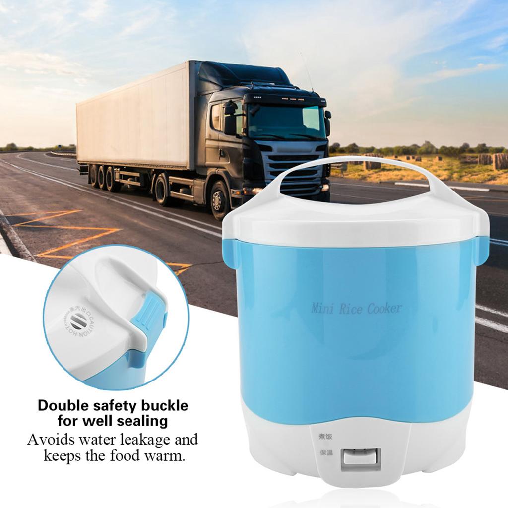 24V 180W 1,6L Elektrischer tragbarer multifunktionaler Reiskocher Dampfgarer für Autos (blau)