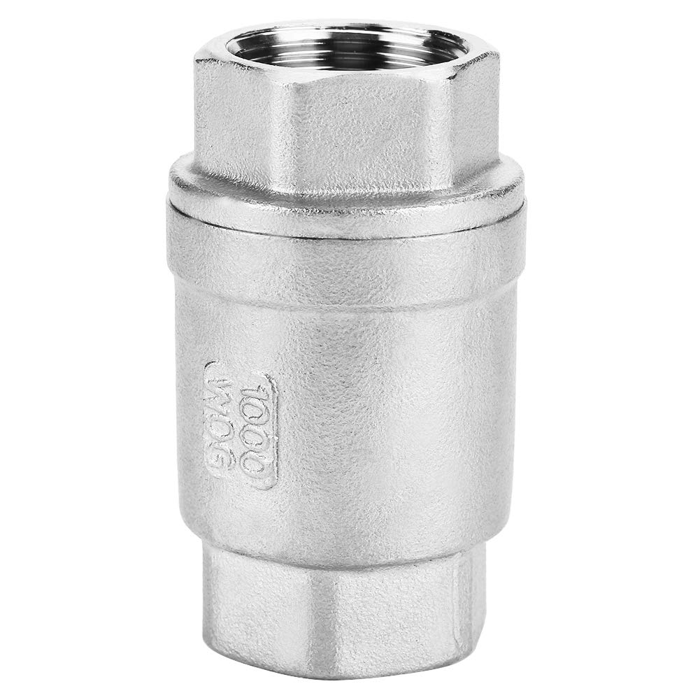 Check Valve,In-line Check Valve 3/4" Female Thread In-line Spring Check Valve Stainless Steel Vertical Valve WOG 1000
