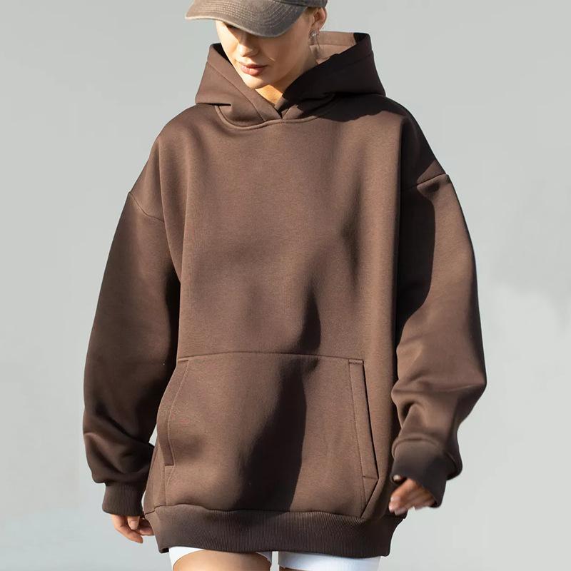 Women's Long-sleeve Hooded Sweatshirt for Autumn/winter – Loose and Casual Top