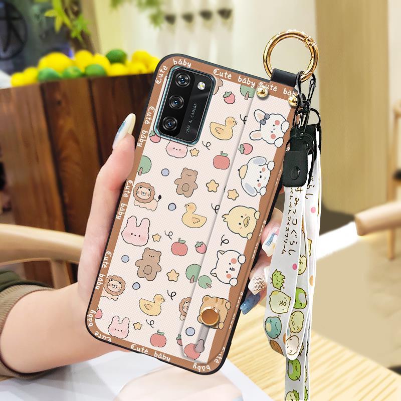 Cute Ring Phone Case For Blackview A100 Anti-knock Wristband Protective Kickstand Cartoon Silicone Fashion Design