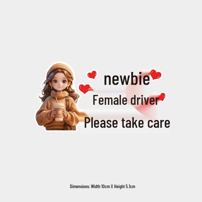 New Female Driver Reflective Rear Windshield Waterproof Warning Sticker