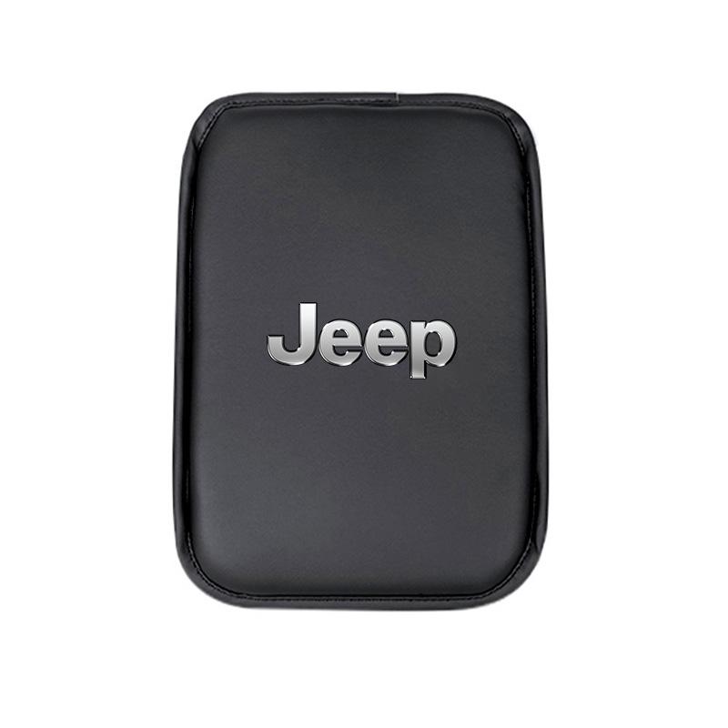 PU Leather Car Armrest Box Mat Arm Rest Cushion Accessories For Jeep Grand Cherokee Wrangler JK Gladiator Compass Renegade Recon