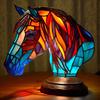 Painted Resin Animal Table Lamp Wild Animal Sculpture Stained Resin Lamp Colorful Night Light Decoration for Bedroom Living Room Christmas Gifts