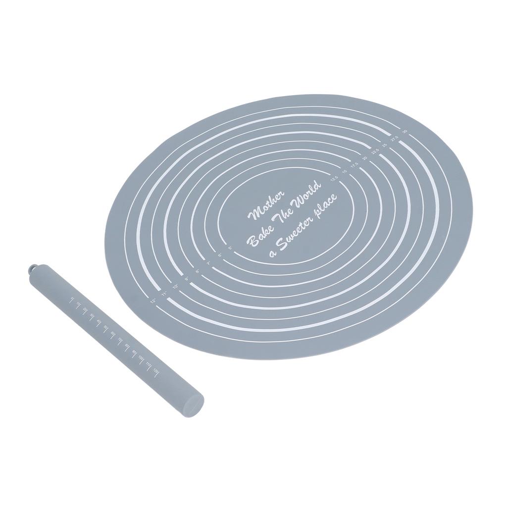 Teigroller-Set mit Maßen Silikon-Nudelholz Antihaft-Mehlmatte für Heimküche Dessertgeschäft
