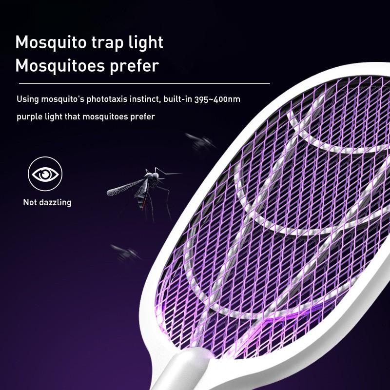 Electric Mosquito Killer USB Rechargeable Intelligent Fly Swatter Mosquito Trapper 2 In 1 Summer Fly Swatter Trap Flies Insect Killer Pest Control