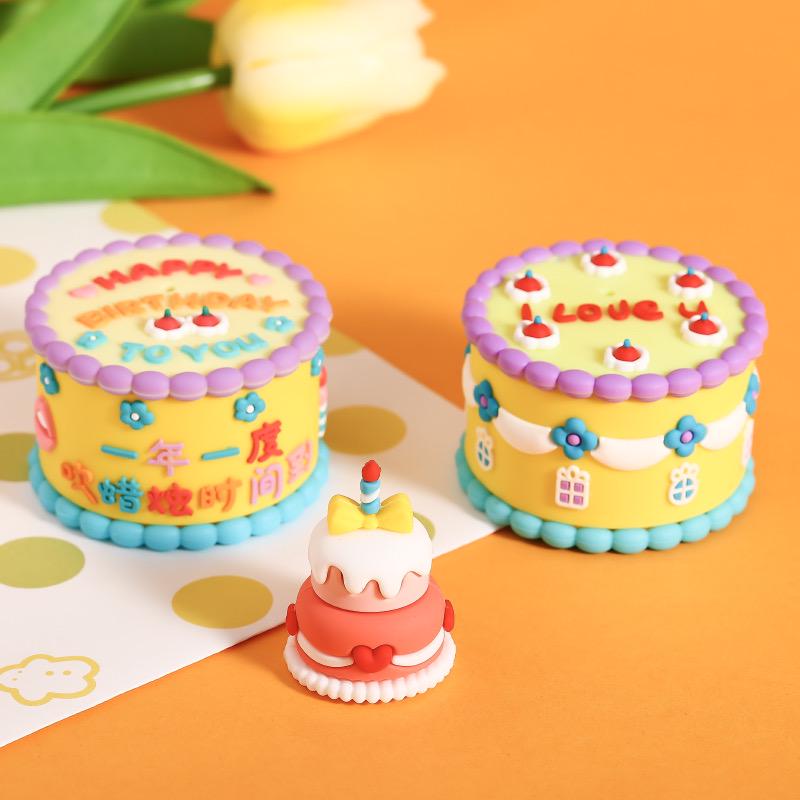 3D Weiche Gummi Mini Cupcake Dekoration Ornamente für Kindergeburtstagsverkleidung