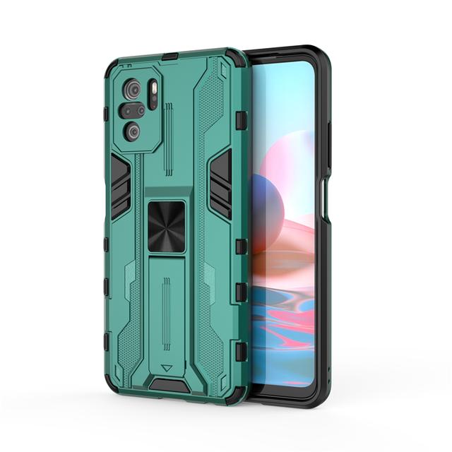 

Бронированный противоударный чехол для телефона Xiaomi Redmi Note 10 pro max 10s Магнитный автомобильный кронштейн Прочные защитные чехлы на Redmi Note 10 For Redmi Note 10 4G зелёный