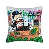 Alec Monopoly B Lucky Dragon Pillow Case  Graphic Pillow Cover Retro Trendy Cushion Cover For Sofa Couch Bed Living Room
